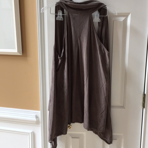 Max Studio vegan suede loose swing oversized vest - Picture 4 of 8